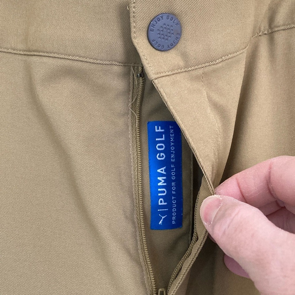 Puma Men's Pants Size 38x32 Tan Golf Flat Front Chino Stretch Trouser Outdoors - Picture 5 of 10